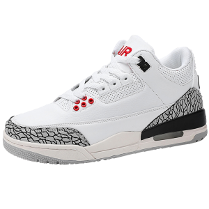 Rubber Sole Fragment Design White Cement North Carolina Blue High-Top Basketball Sneakers | Unisex Casual Sports Shoes