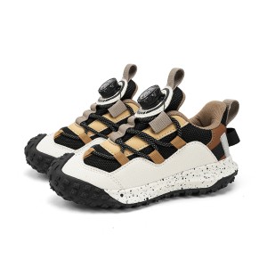 Boys' Sports Shoes, Breathable Mesh Non-Slip Kids Running Sneakers, Knob Closure Soft Sole