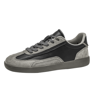 Four-Season Pigskin Retro Trainer Shoes - Vintage Style Sneakers