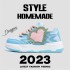 Dopamine Heart Bread Shoes, Niche Thick-Soled Sports Sneakers