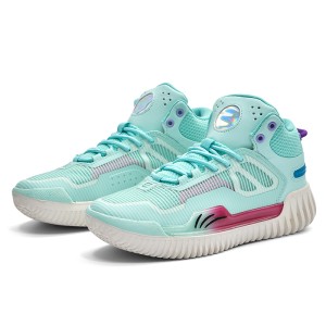Glow-in-the-Dark Breathable Mesh Basketball Shoes with Luminous Sole and Rubber Outsole