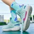Glow-in-the-Dark Breathable Mesh Basketball Shoes with Luminous Sole and Rubber Outsole