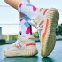 Glow-in-the-Dark Breathable Mesh Basketball Shoes with Luminous Sole and Rubber Outsole