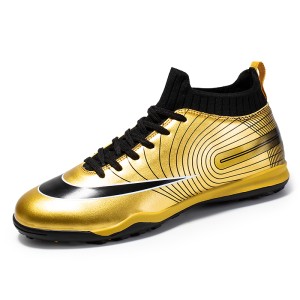 Electroplated Leather Upper Youth Training Football Shoes