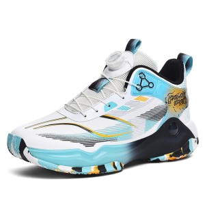 Superfiber Rotating Buckle Large Size Basketball Shoes with Rubber Outsole for Men, Performance Sports Shoes for Boys and Big Kids